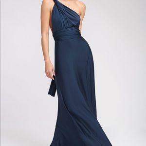 Lulu’s Navy Blue Convertible Formal Dress